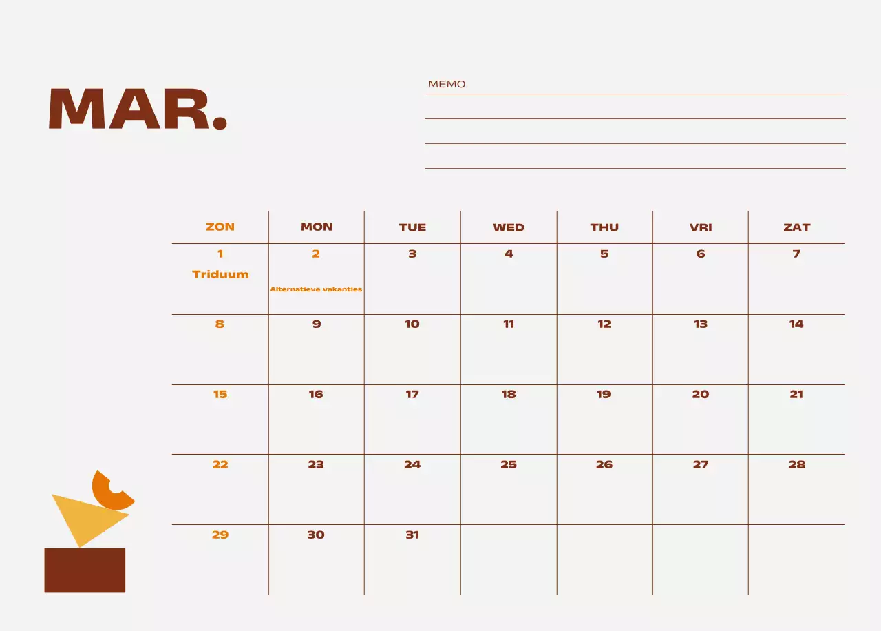 Blue Pop Kalender Kalender