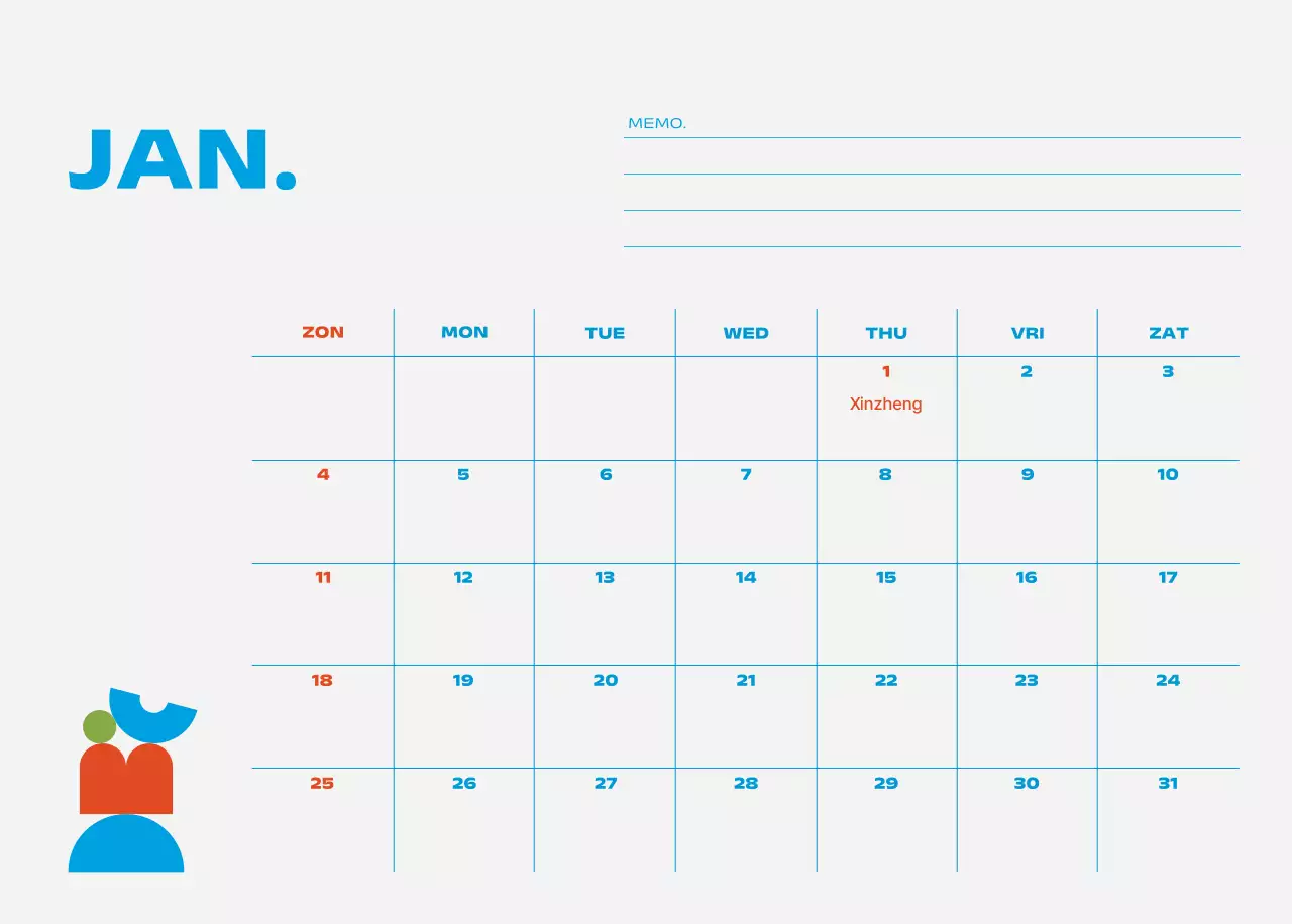 Blue Pop Kalender Kalender