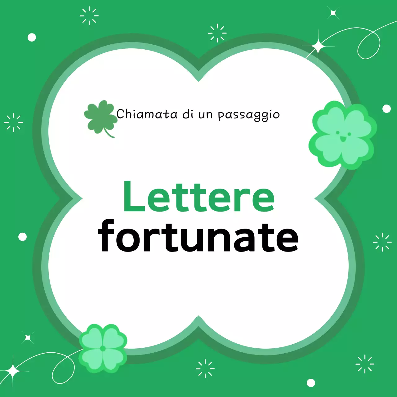 Lettera verde semplice di buona fortuna