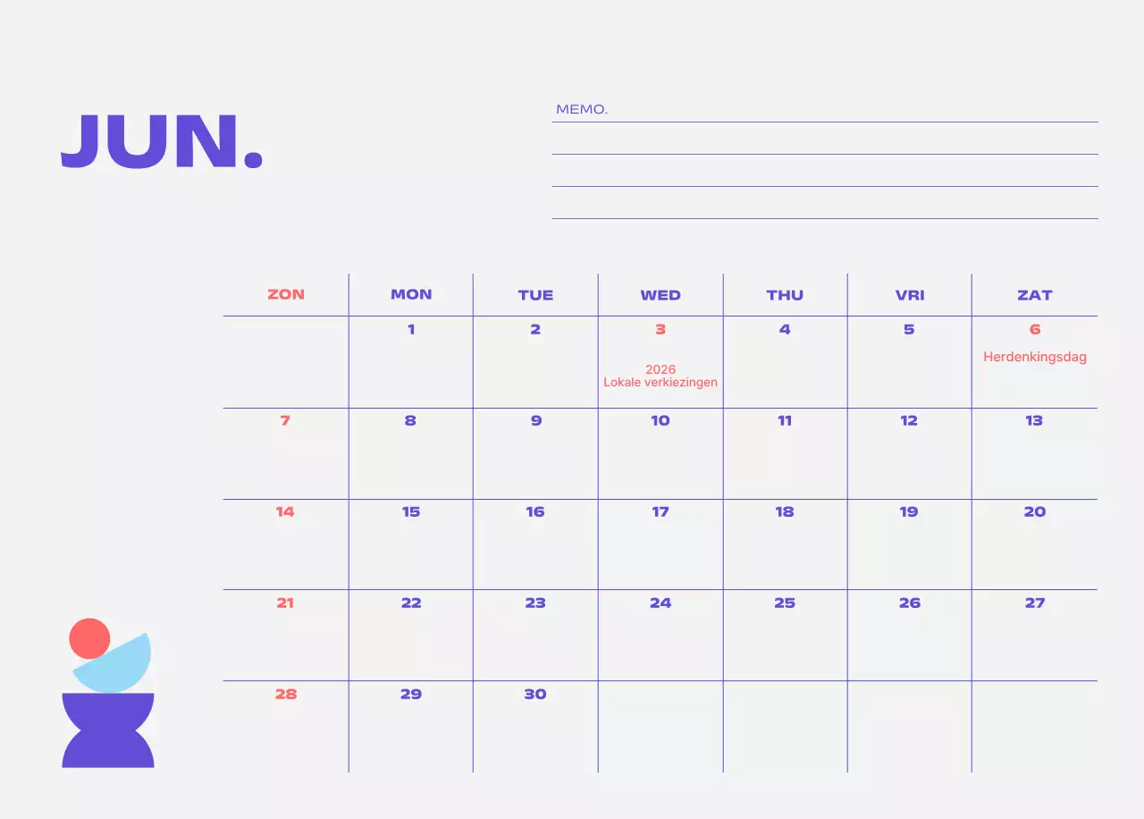 Blue Pop Kalender Kalender