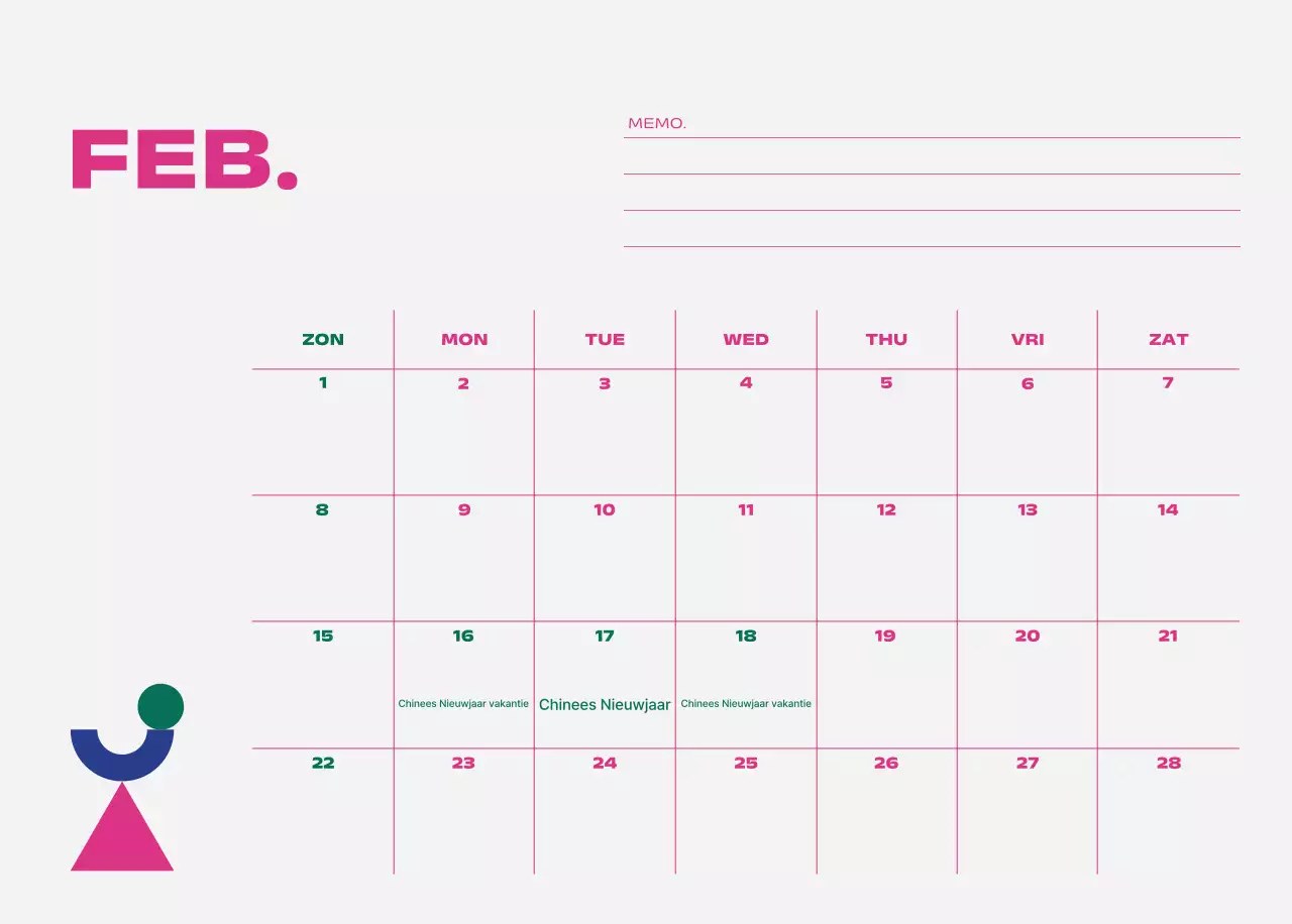 Blue Pop Kalender Kalender