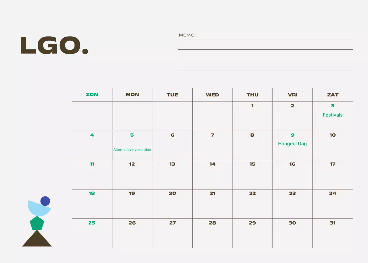 Blue Pop Kalender Kalender