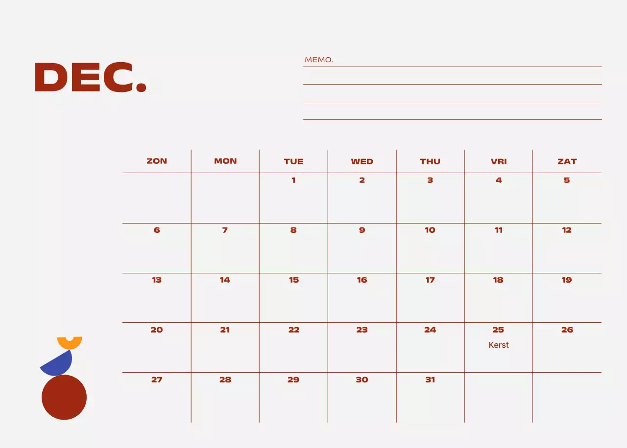 Blue Pop Kalender Kalender