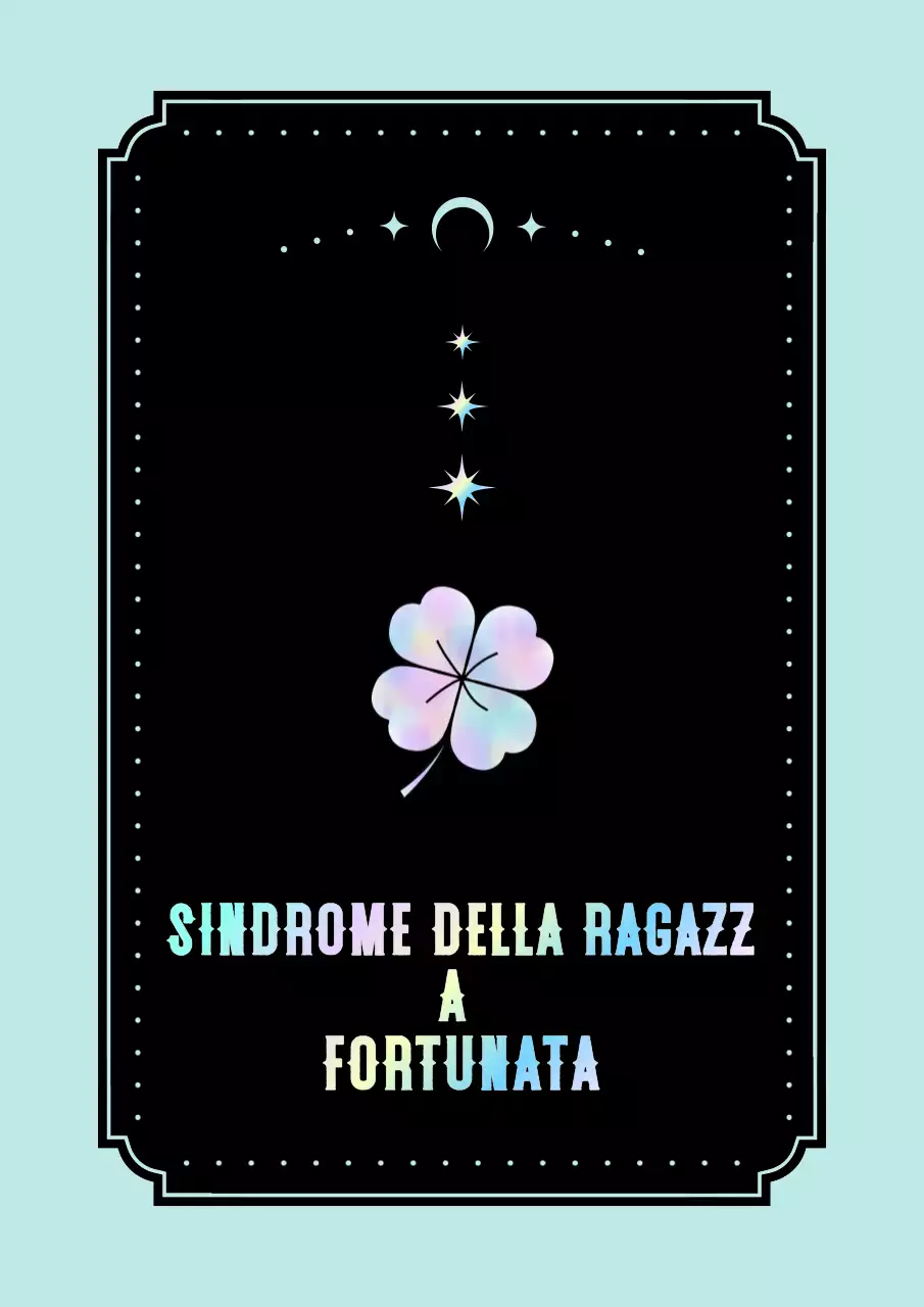 Poster di buona fortuna al neon cyber