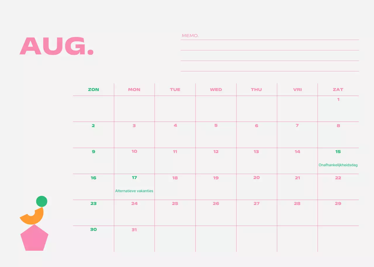 Blue Pop Kalender Kalender