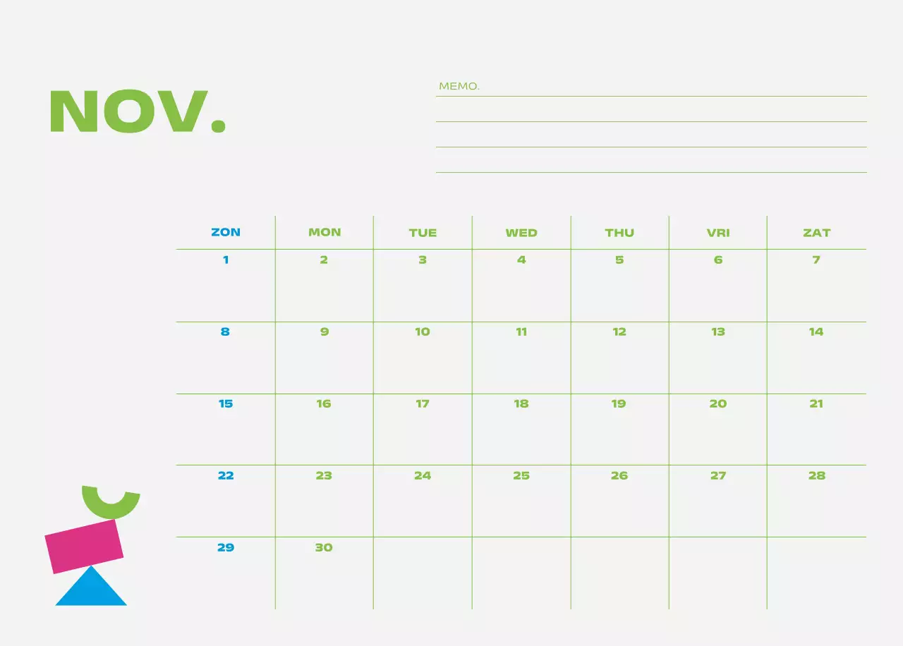 Blue Pop Kalender Kalender