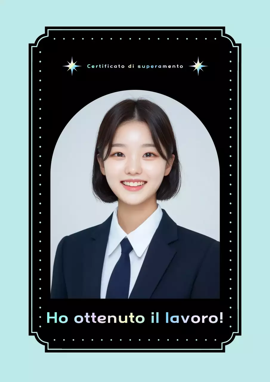 Poster di buona fortuna al neon cyber