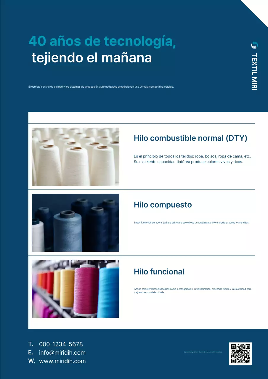 Anuncio textil moderno azul