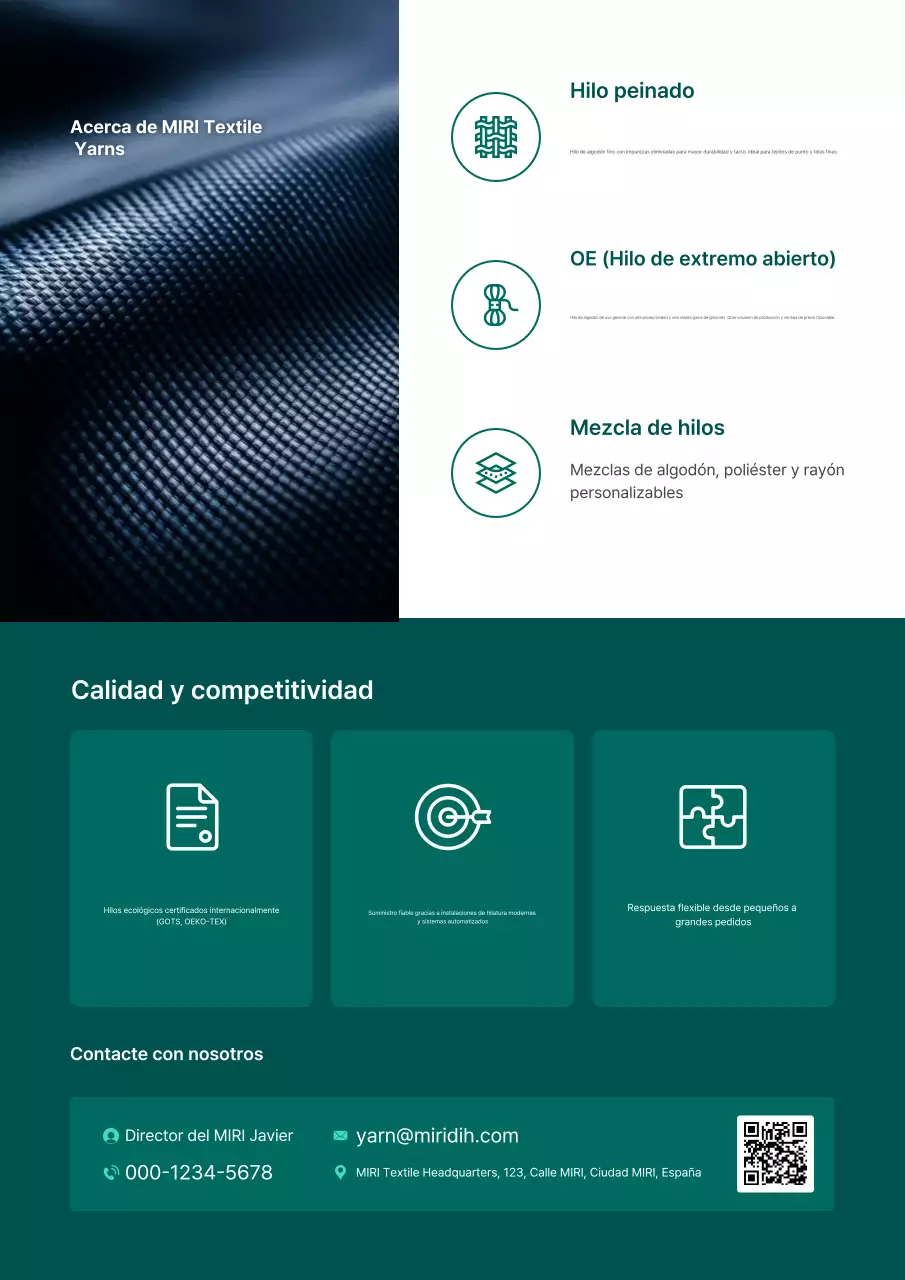 Publicidad de la industria textil moderna y ecológica