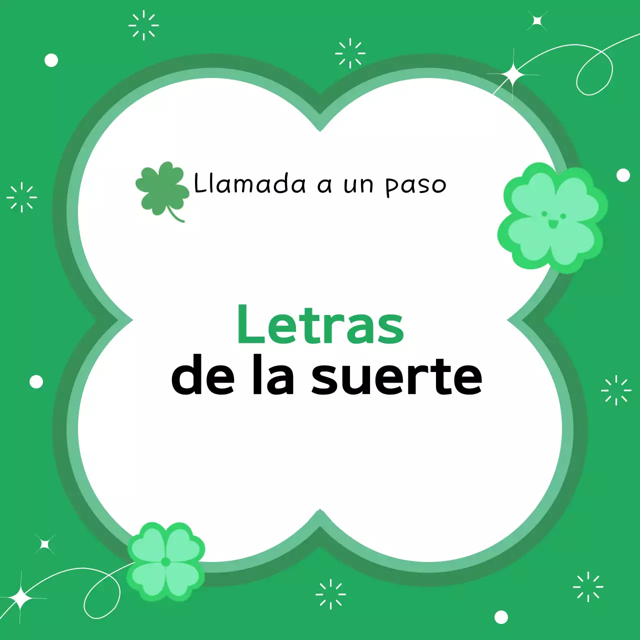 Carta sencilla de buena suerte de color verde