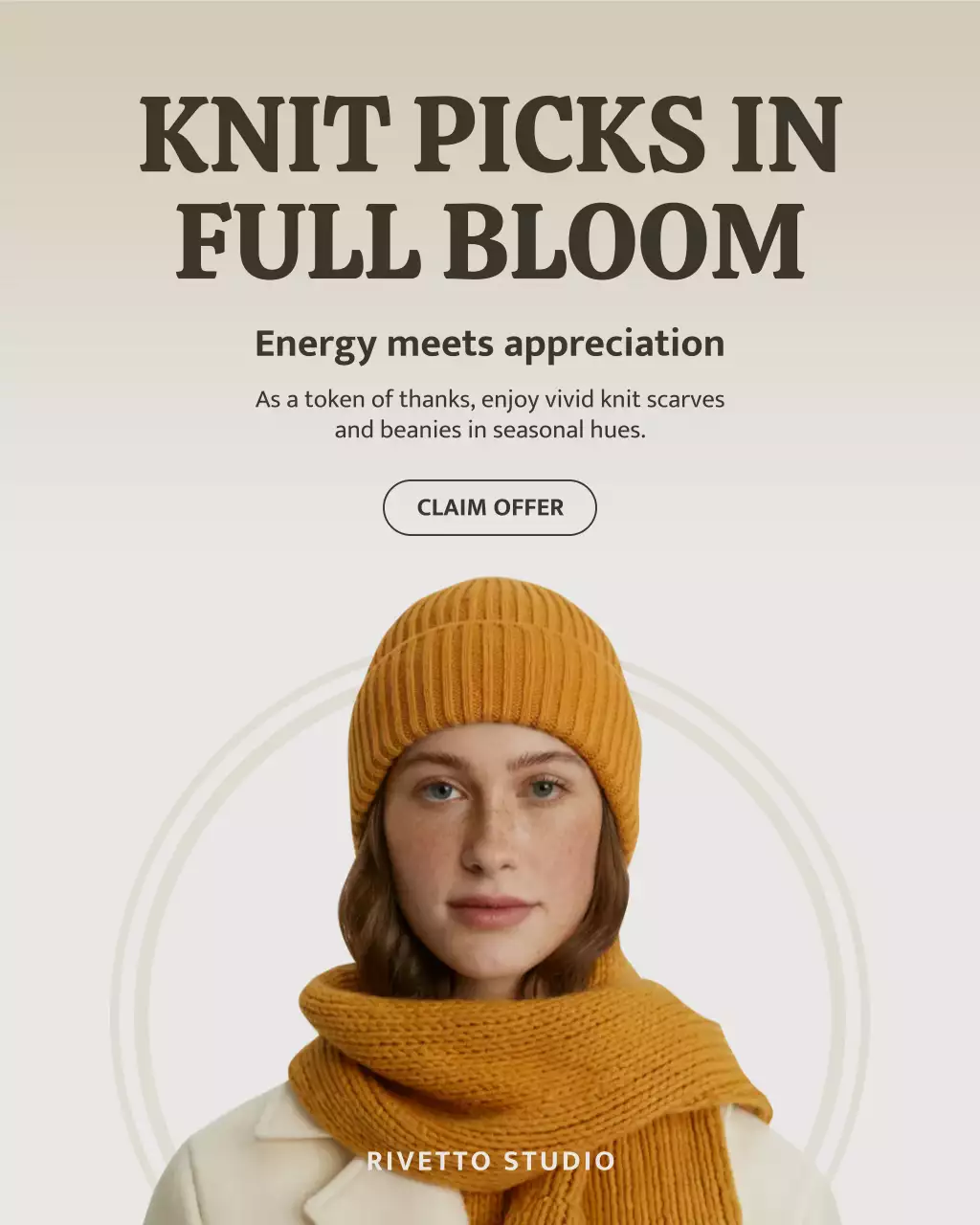 Mustard Modern Knitwear Promotion Instagram Post