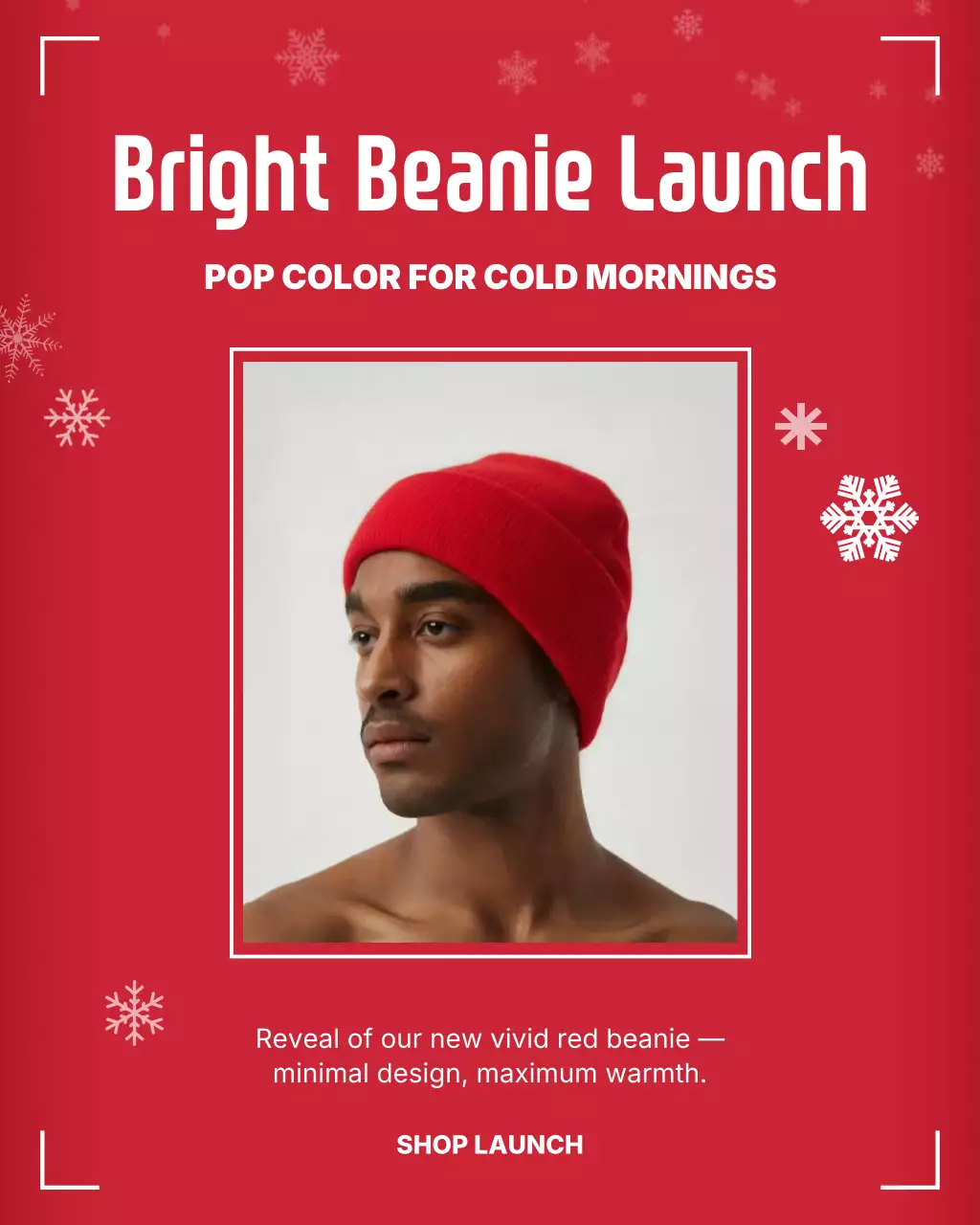 Red Modern Beanie Promotion Instagram Post