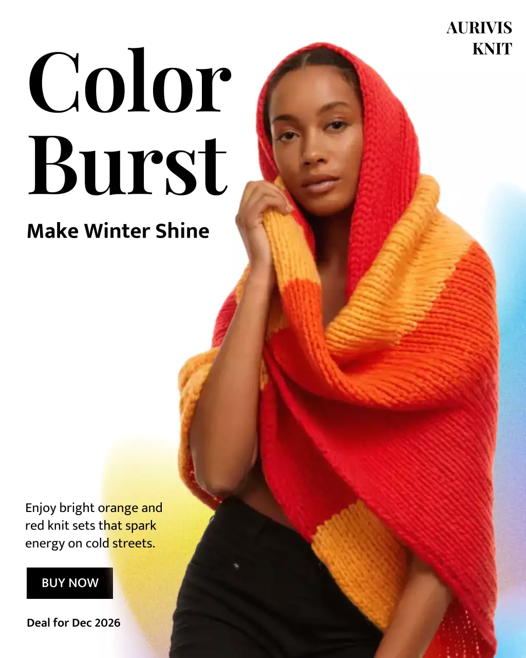 Orange Trendy Knitwear Advertisement Instagram Post