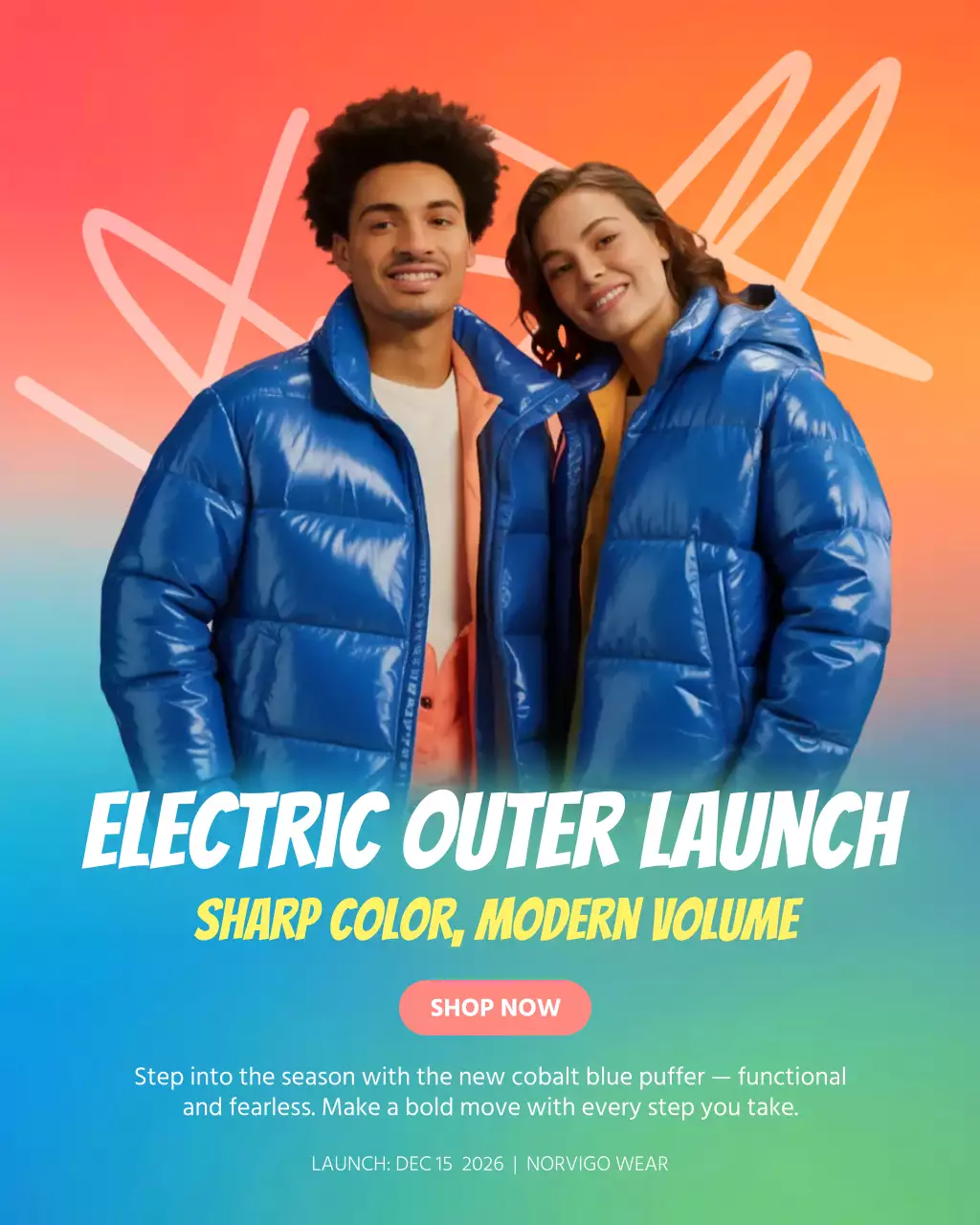 Blue Trendy Fashion Promotion Instagram Post