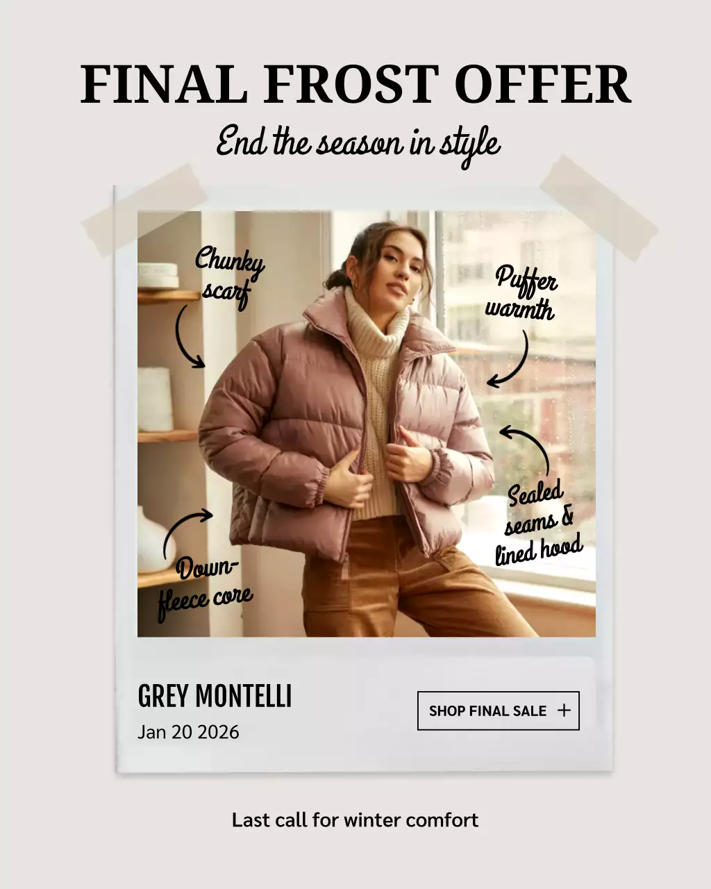 Beige Modern Winter Sale Promotion Instagram Post