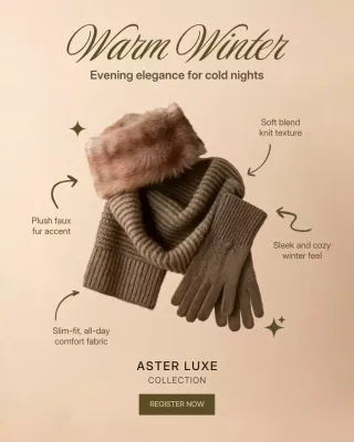 Beige Elegant Winter Advertisement Instagram Post