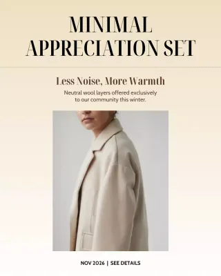 Beige Minimal Fashion Promotion Instagram Post