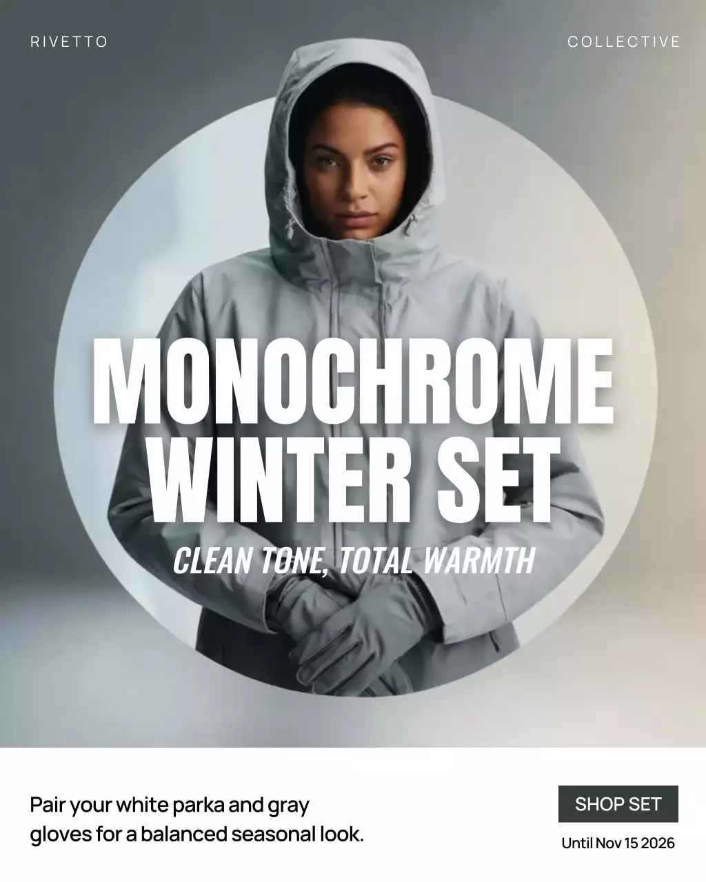 Grey Modern Winter Advertisement Instagram Post