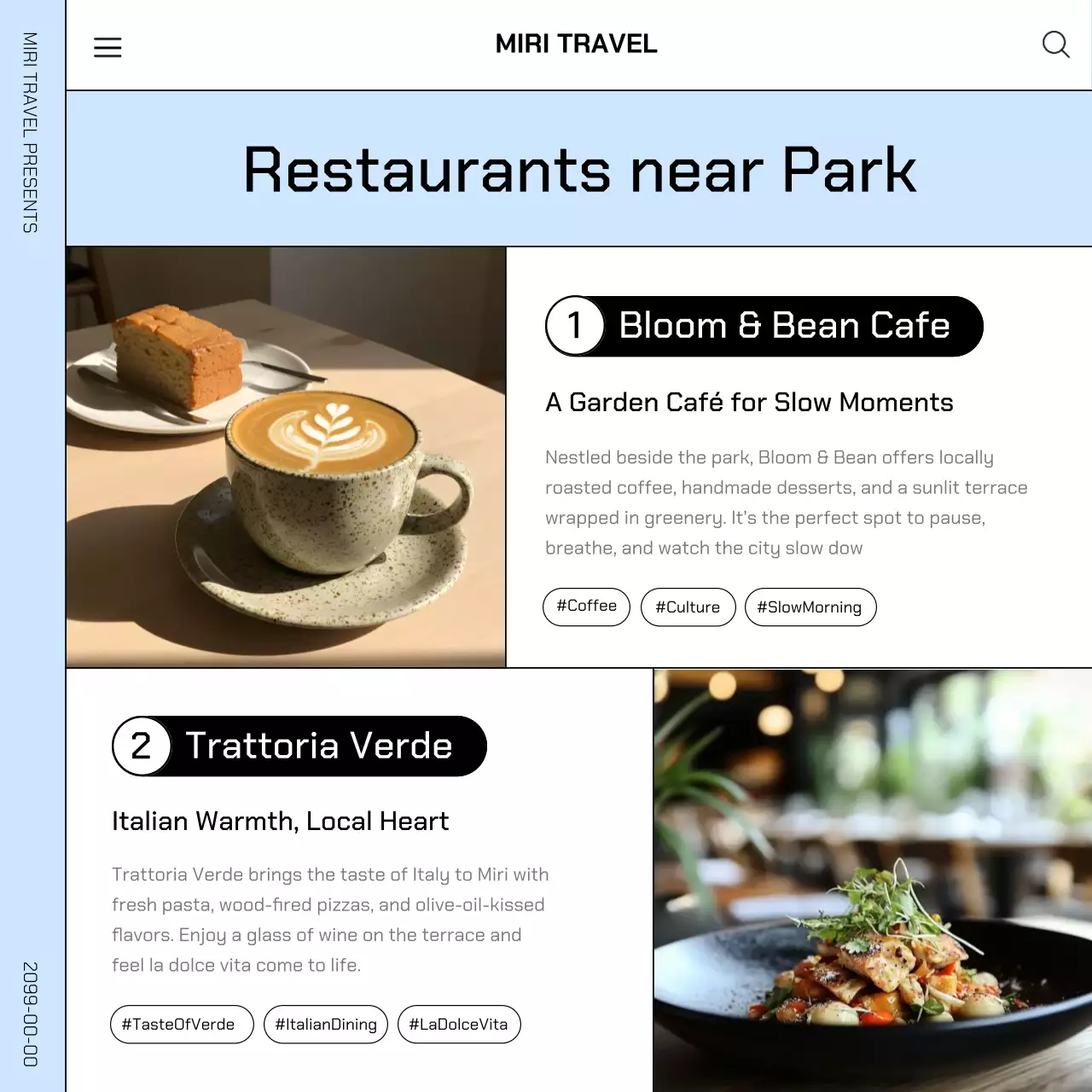 blue modern travel guide