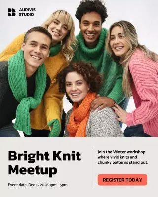 Colorful Trendy Knit Event Instagram Post