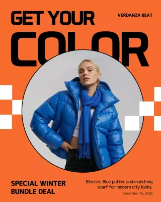 Orange Trendy Fashion Promotion Instagram Post