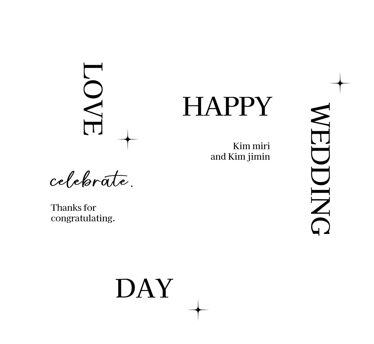 라인 원형 일러스트와 반짝이가 있는 고급스러운 느낌의 웨딩 기념