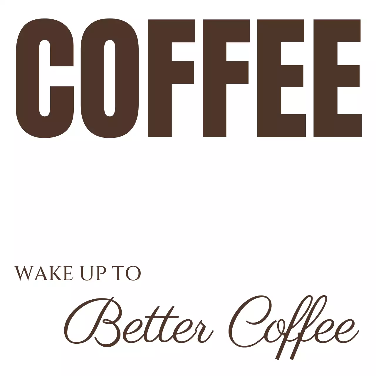 茶色 シンプル コーヒー ポスター ボールドテキスト