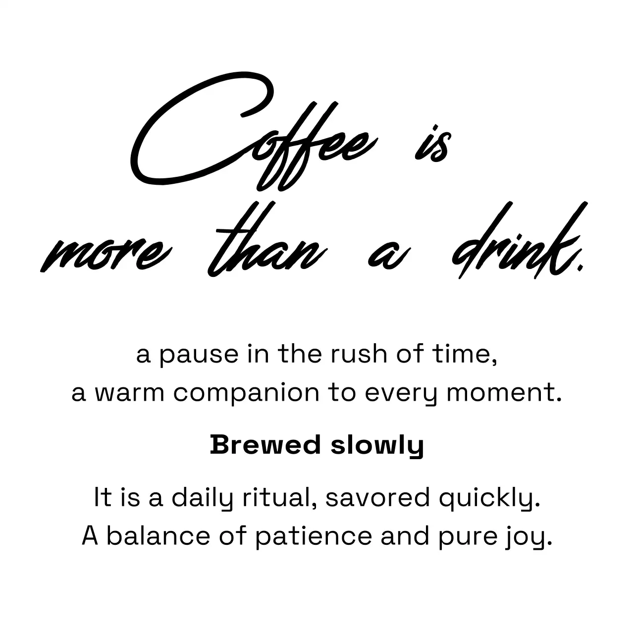 白黒 シンプル コーヒー ポスター 小さなテキスト