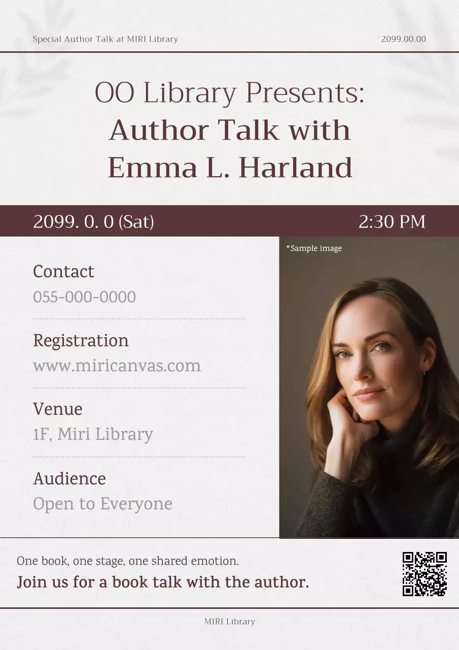 beige classic author event announcement