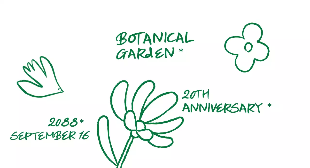 초록색과 손그림의 심플한 식물원 기념 행사
