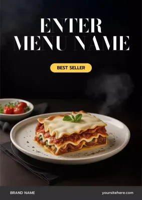 black elegant food menu