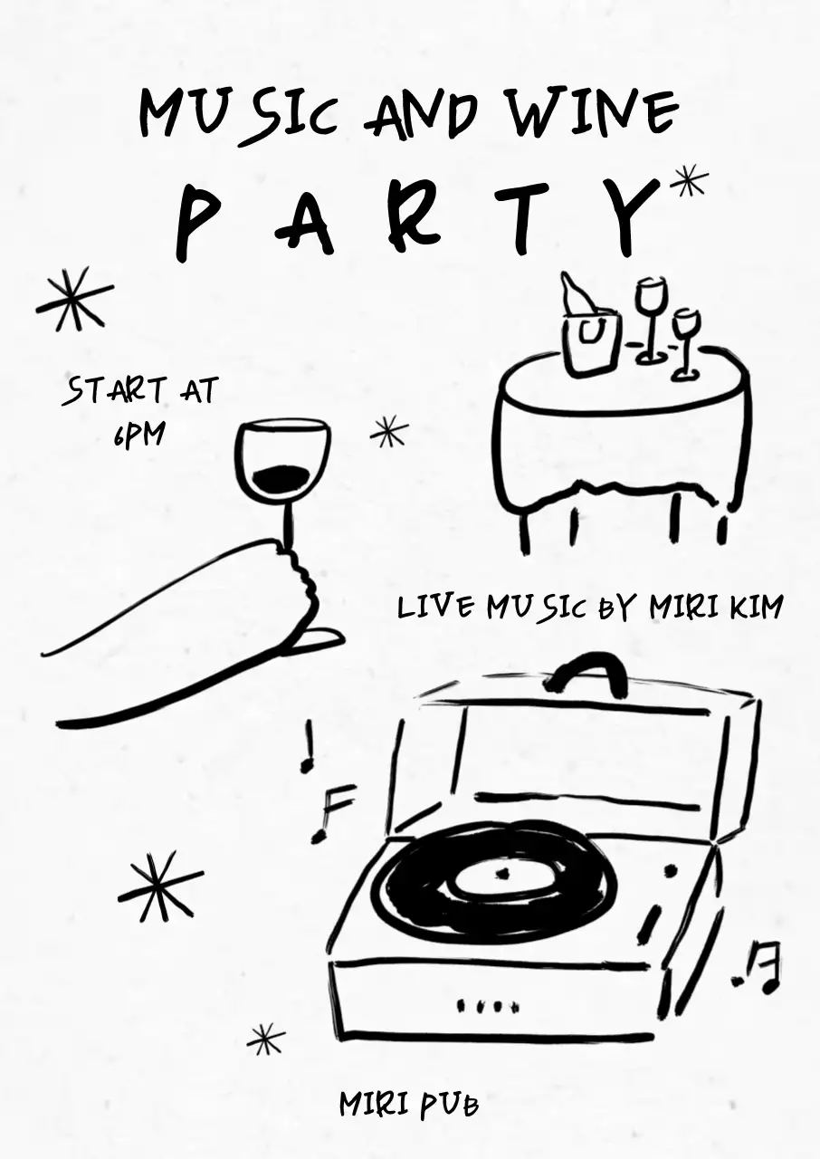 흑백 빈티지 파티 홍보