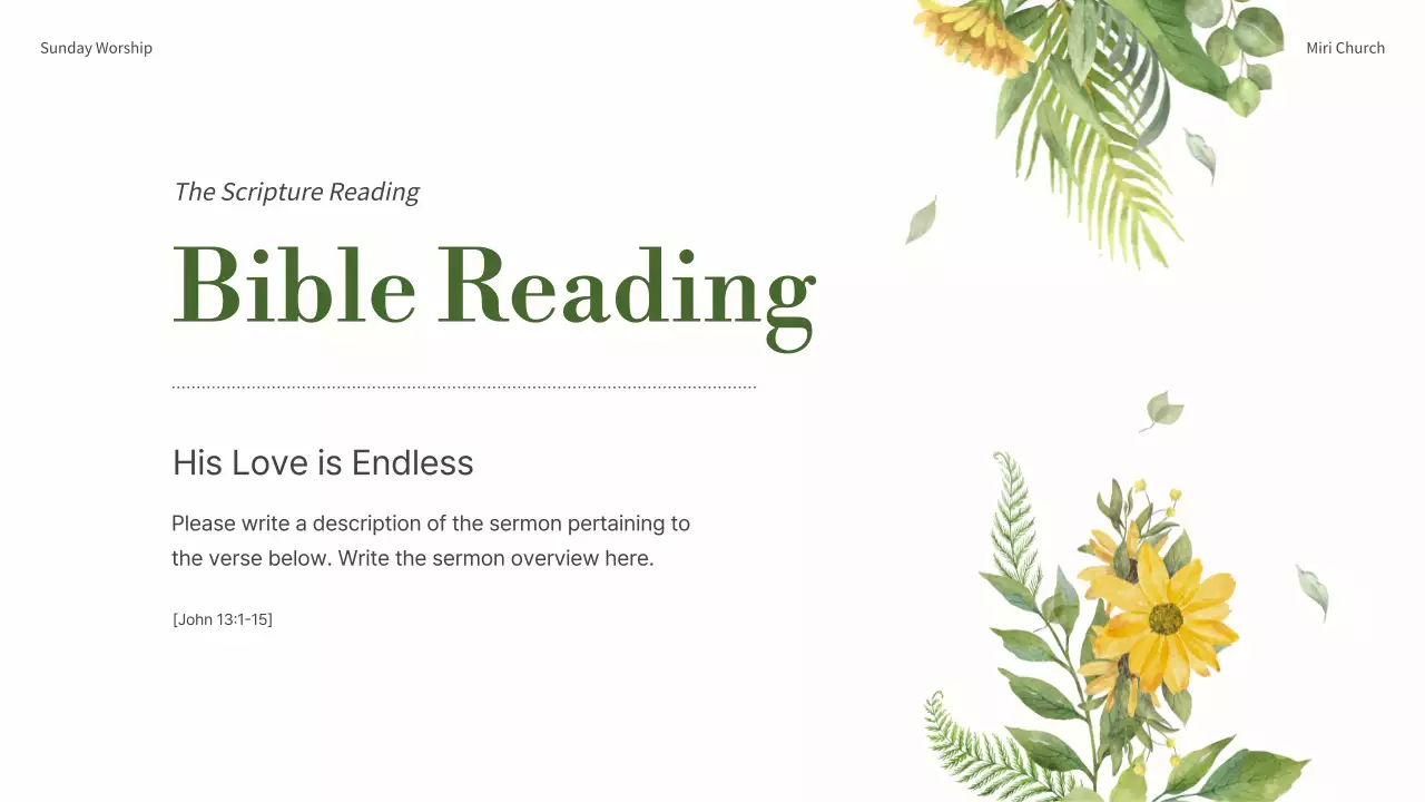 Beige Floral Church Presentation