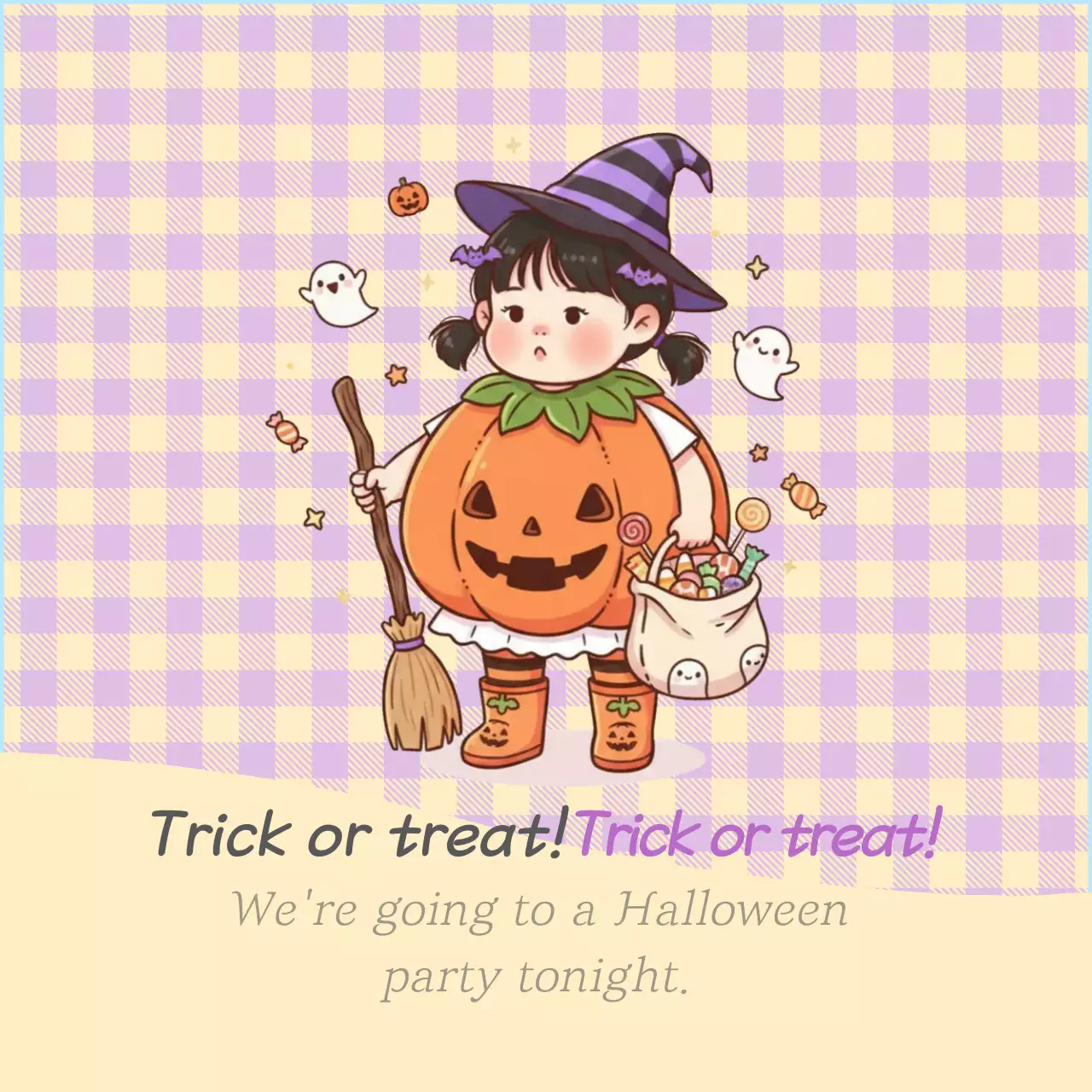 연보라 아기자기한 할로윈 엽서 스티커