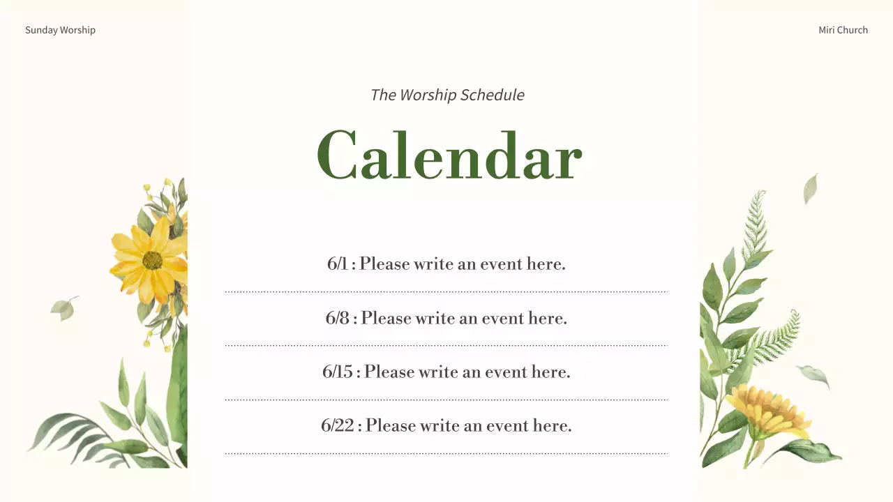 Beige Floral Church Presentation