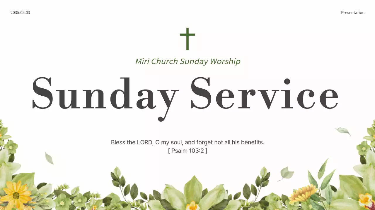 Beige Floral Church Presentation