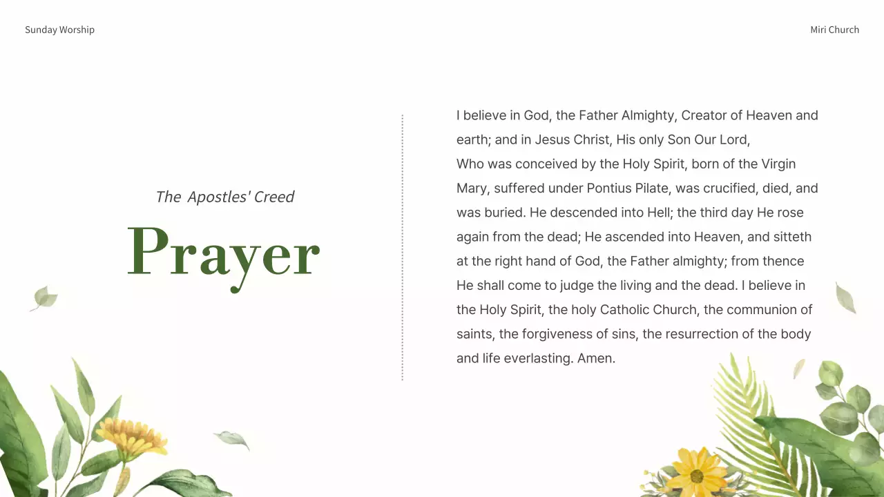 Beige Floral Church Presentation