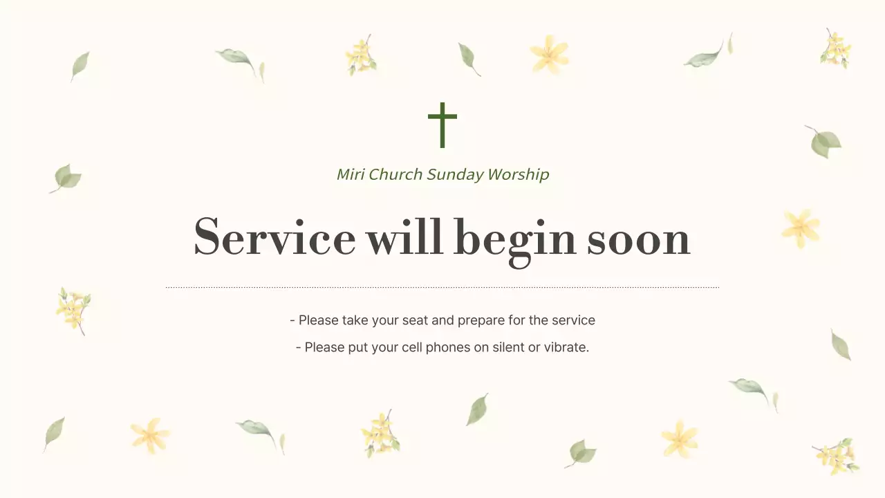 Beige Floral Church Presentation