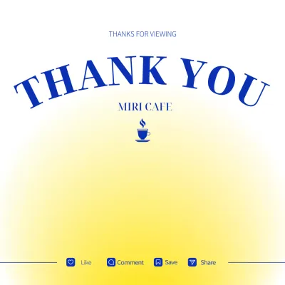 Yellow Simple Thank You Card Instagram Post