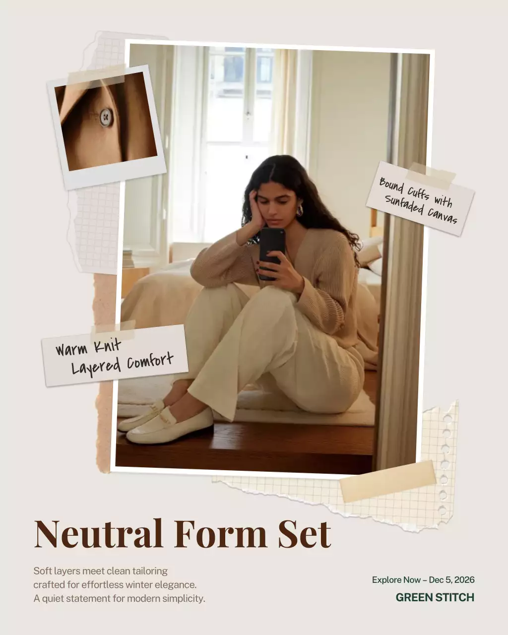 Beige Minimalist Fashion Advertisement