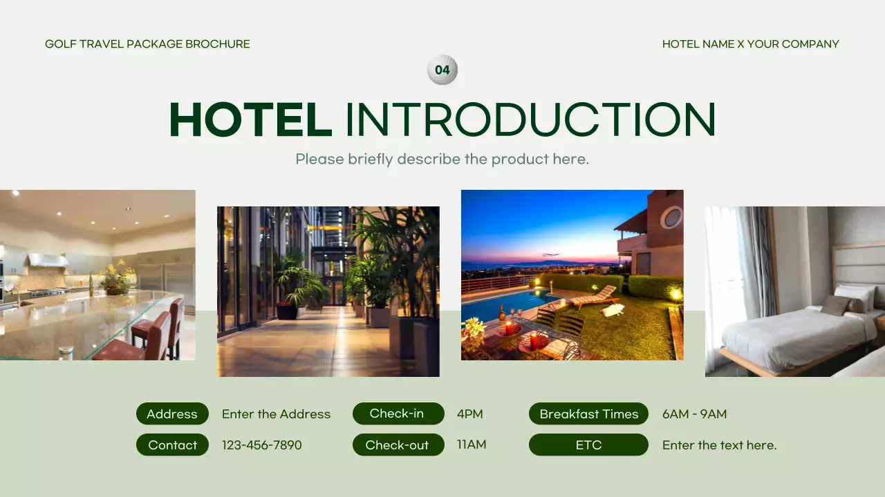 Green Modern Golf Brochure Presentation