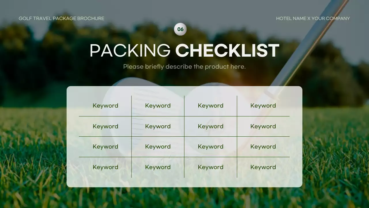 Green Modern Golf Brochure Presentation