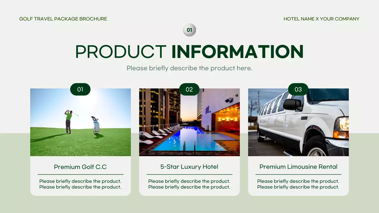 Green Modern Golf Brochure Presentation