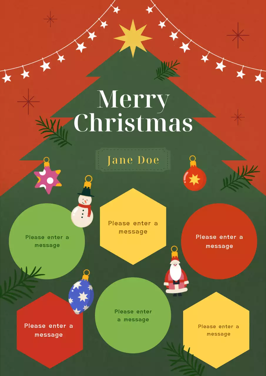 Red Traditional Christmas Card Poster