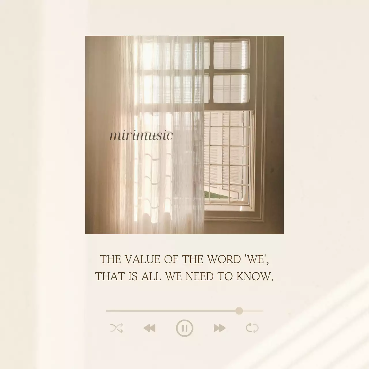 A simple sentiment post in beige and ivory