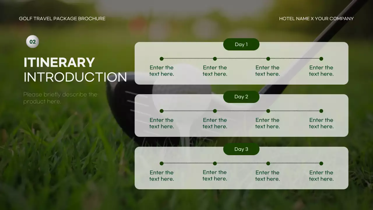 Green Modern Golf Brochure Presentation