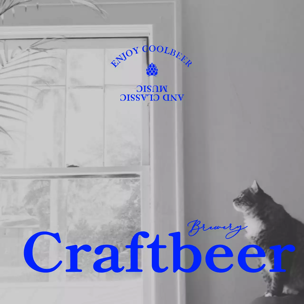 감성적인 흑백사진과 세리프체의 빈티지한 느낌의 펍