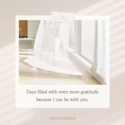 Beige Minimal Gratitude Card Social Media Post