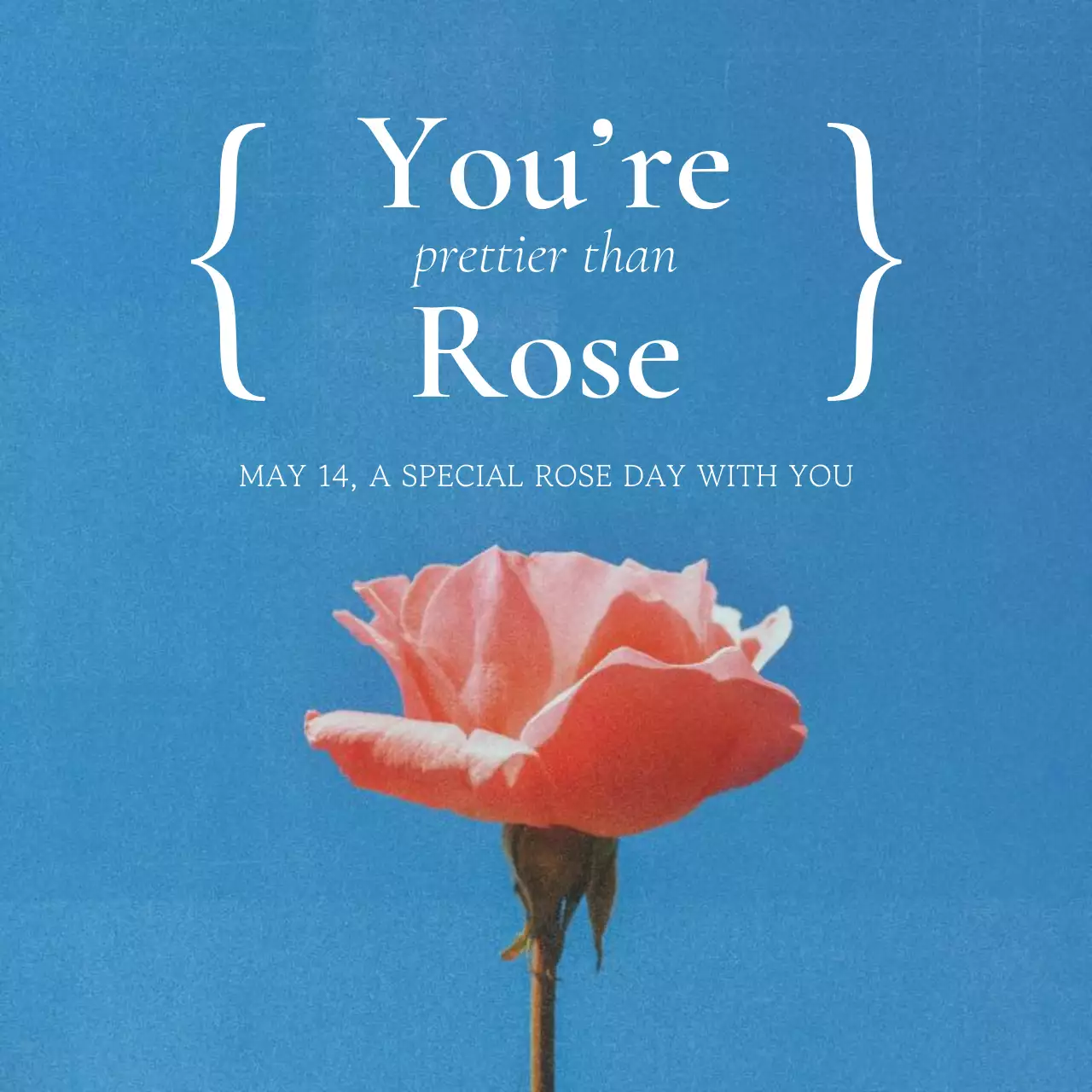 Blue Elegant Rose Invitation Social Media Post