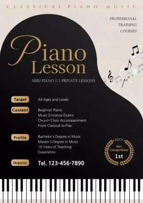 Black Classic Piano Promotion Poster